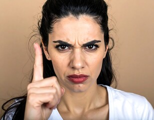 A woman's intense expression conveys strong disapproval.