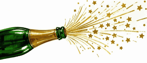 Emerald Effervescence A green champagne isolated watercolor vector illustration svg © Arun168