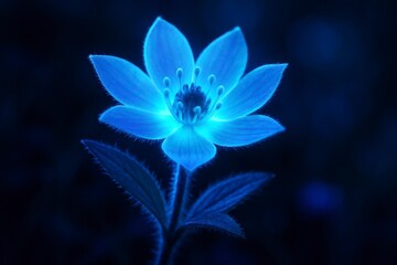 Fototapeta premium Glowing Alpine Flower Macro in Darkness
