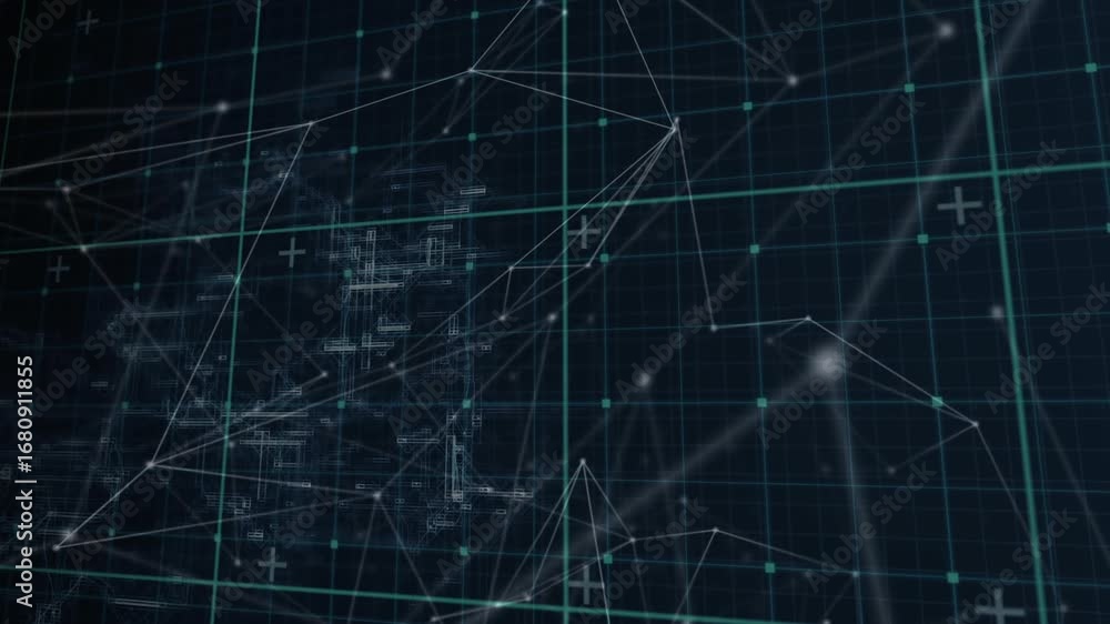 Aufkleber global connections and digital interface concept in an animation network video.