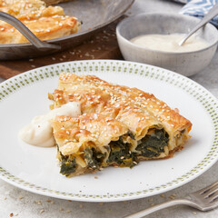 Börek with spinach and leek