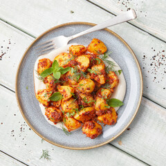 Potatoes with yogurt and herbs