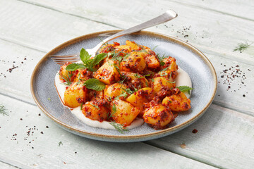 Potatoes with yogurt and herbs