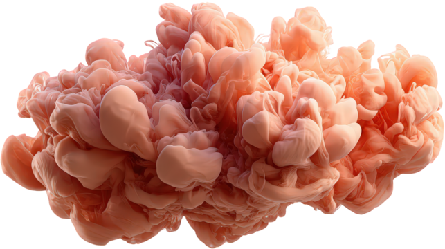 Abstract Pink Ink Cloud on Transparent Background - Powered by Adobe