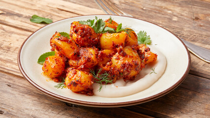 Potatoes with yogurt and herbs