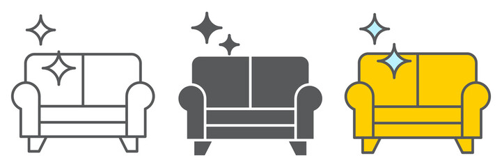 Furniture dry cleaning line icon, dry cleaning and laundry, sofa cleaning sign vector graphics, editable stroke linear icon, eps 10