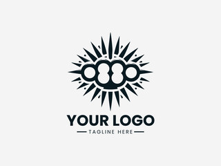 Fototapeta premium A powerful detailed black and white illustration of a spiky brass knuckle for a bold design