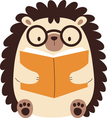Hedgehog Reading a Book