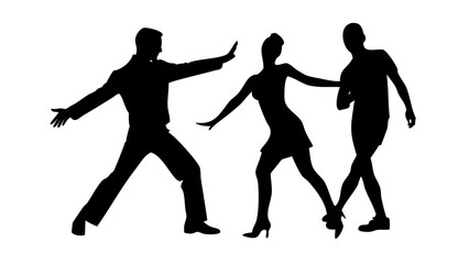 Fototapeta premium Black silhouette of a man with a beard graphic