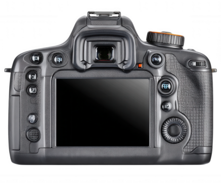 Rear view of a digital camera isolated on transparent background - Powered by Adobe