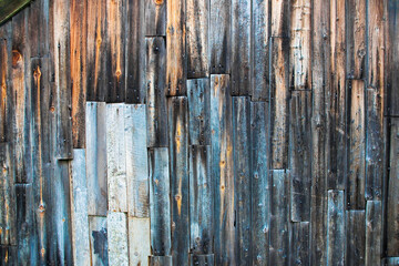 RUSTIC WOODEN WALL TEXTURE WITH WEATHERED PLANKS - Aged timber boards create a natural rustic...