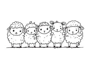 Sheep Line Art Illustration