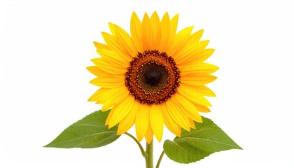 Fototapeta premium Bright Close Up Studio Shot of a Vibrant Yellow Sunflower