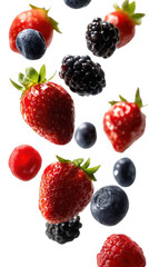 Falling Berries On Transparent Background