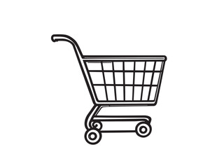 shopping cart Line Art Illustration