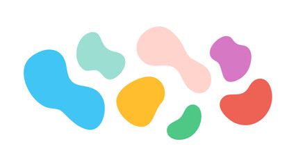 Colorful organic shapes on white background abstract