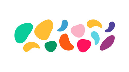 Colorful organic shapes scattered abstract blob