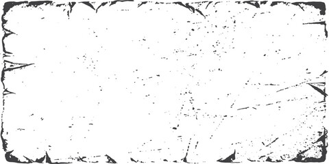 Abstract grunge textured border frame with distressed edges for creative projects white background