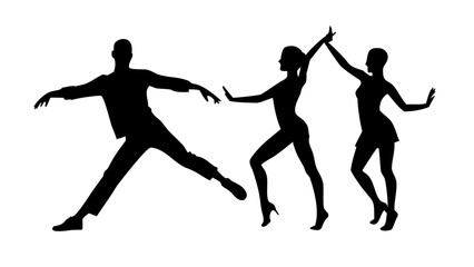 Couple dancing silhouette dancers romantic