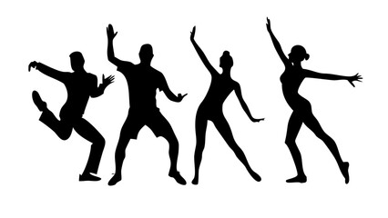 Couple dancing silhouette male female