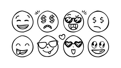 Hand drawn doodle elements icons symbols