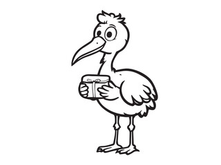 Stork Line Art Illustration