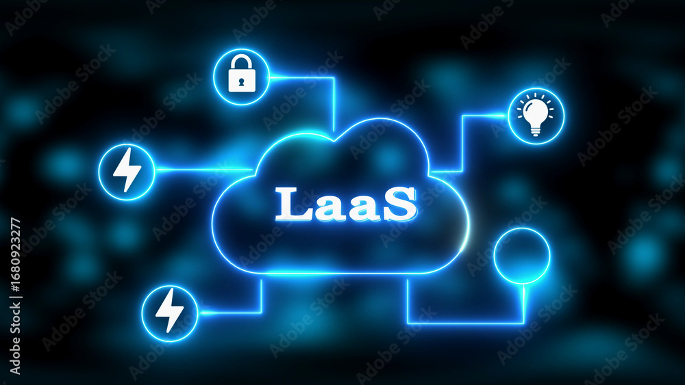 Poster infrastructure as a service cloud network with security and idea icons iaas cloud computing