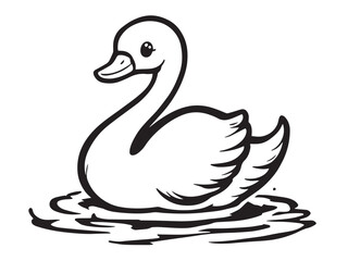 Swan Line Art Illustration