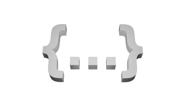 Curly braces icon isolated on white background for coding and design