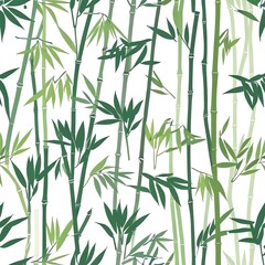 Serene Bamboo Forest: A Seamless Pattern of Green