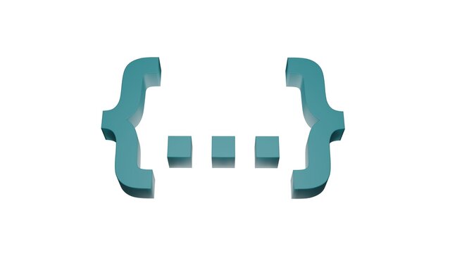 Curly braces illustration isolated on white background for programming