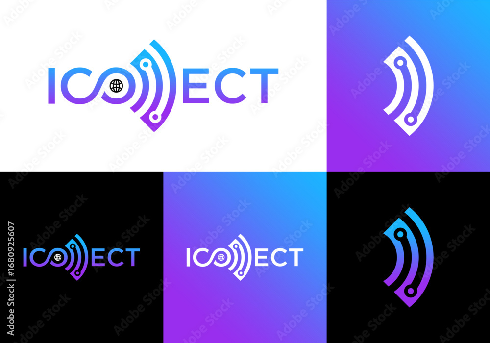Poster wifi logo icon vector with initial n