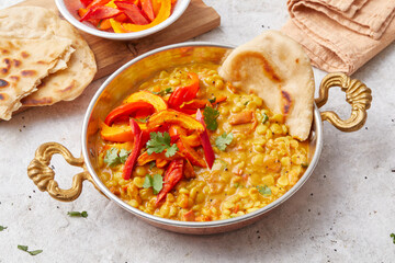 Dal with roasted vegetables