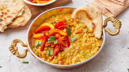 Dal with roasted vegetables