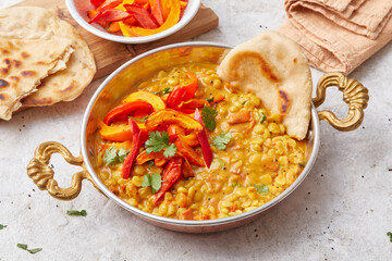 Dal with roasted vegetables