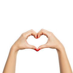 Fototapeta premium Hands making heart shape gesture isolated on transparent background