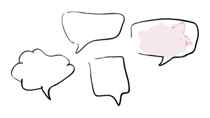 Pastel speech bubbles and shapes thought bubble conversation