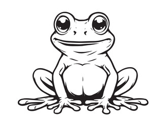Tree Frog Line Art Illustration