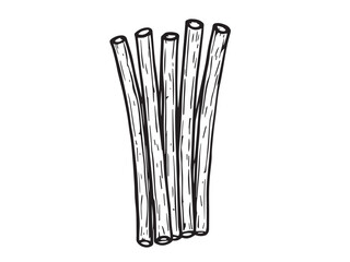Veggie Straws Line Art Illustration