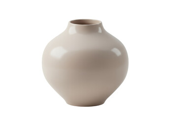 Isolated ceramic vase in neutral colors, design element, home decor, clay pot for minimalist interiors