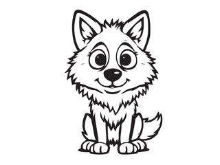 Wolf Line Art Illustration
