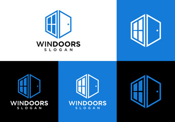 vector icon logo doors and windows
