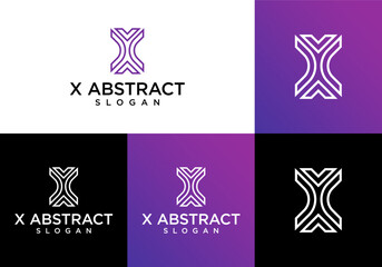 vector icon modern initial X