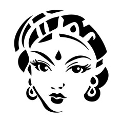 Indian Woman Portrait Abstract Illustration