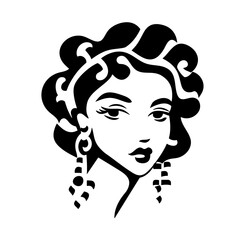 Indian Woman Portrait Abstract Illustration