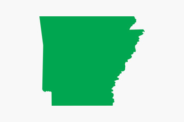 Vector graphic artwork suitable for print and web containing flat detailed map of ARKANSAS