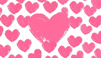 Pink hearts on white background (4)