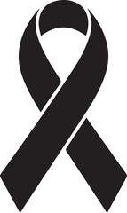 AIDS Awareness Ribbon Silhouette – World AIDS Day Symbol