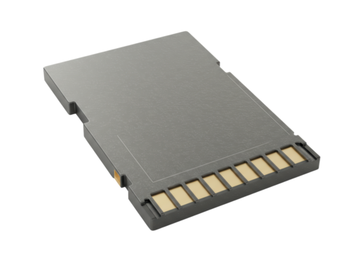 Isolated SD card, memory storage device, memory chip with gold contacts for cameras, tablets