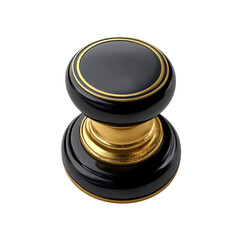 Elegant black and gold door knob showcasing luxury hardware design and craftsmanship against a perfect for interior design projects on transparent background